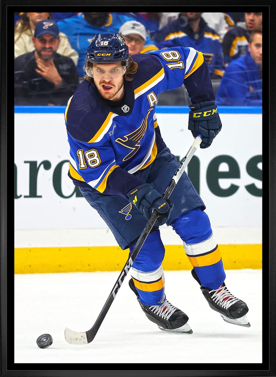 Robert Thomas 20" x 29" Framed Canvas St. Louis Blues 22.5" x 31.5"